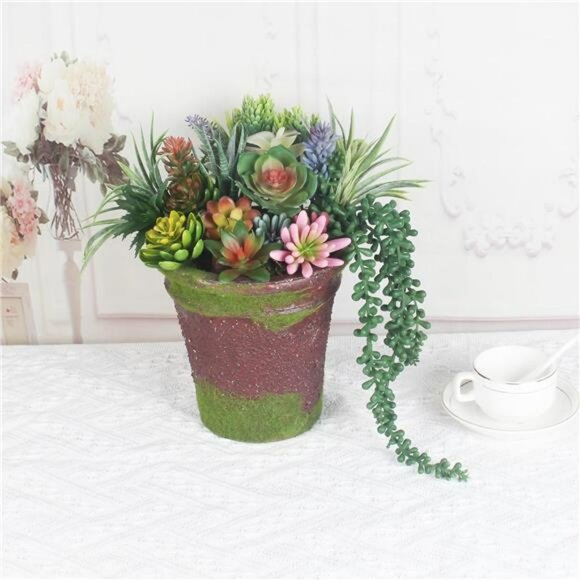 Set of 25 artificial succulent plants faux unpotted greenery for home garden dec - Picture 2 of 7